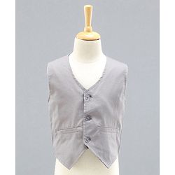 Babyhug Full Sleeves Party Suit with Bow Solid - Grey