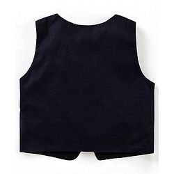 Babyhug 3 Piece Full Sleeves Party Suit With Bow - Light & Navy Blue