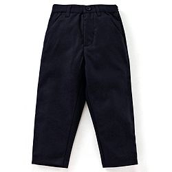 Babyhug 3 Piece Full Sleeves Party Suit With Bow - Light & Navy Blue