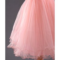 Babyhug Sleeveless Embroidered Party Frock with Corsage - Peach