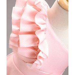 Babyhug Sleeveless Party Wear Frock With Bow Applique - Peach