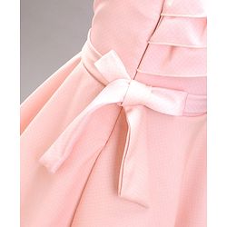 Babyhug Sleeveless Party Wear Frock With Bow Applique - Peach