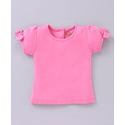 Babyhug Short Sleeves T-Shirt With Dungaree Floral Print - Pink