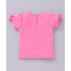 Babyhug Short Sleeves T-Shirt With Dungaree Floral Print - Pink