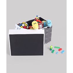 Babyhug Toy Bank Chevron Print - Grey & White
