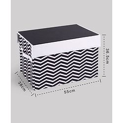 Babyhug Toy Bank Chevron Print - Grey & White