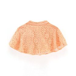 Babyhug Half Sleeves Party Wear Shrug with Corsage Solid - Peach