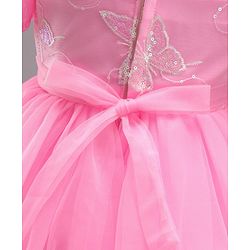 Babyhug Sleeveless Flared Party Frock with Corsage - Pink