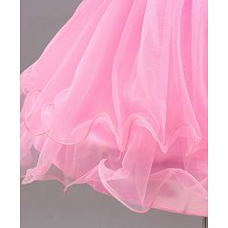Babyhug Sleeveless Flared Party Frock with Corsage - Pink