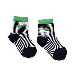 Cute Walk by Babyhug Anti Bacterial Socks Shoe Alien Design - Green Blue