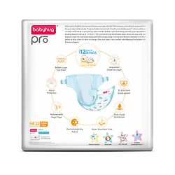 Babyhug Pro Bubble Care Premium Tape Style Diaper for New Born (NB) Size - 22 Pieces - New & Improved Superior Fit