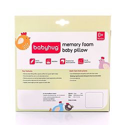 Babyhug Memory Foam Pillow Transport Print - Blue| Prevents Flat-Head Syndrome| Firm and Supportive| Supports Neck and Shoulders| Soft Breathable Fabric| Washable| Travel Friendly| Suitable for New Born
