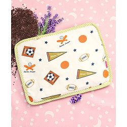 Babyhug Head Shaping Mustard Seed Rai Pillow With Lavender Essential Oil Sport Print - Multicolor