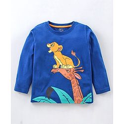 Babyhug Full Sleeves Night Suit Simba Print - Navy