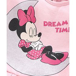Babyhug Disney Full Sleeves Night Suit Minnie Mouse Print - Pink