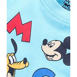 Babyhug Full Sleeves Night Suit Mickey Mouse Print - Blue