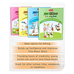 Babyhug 2 in 1 My first Glitter Colouring Books Pack Of 4 - English