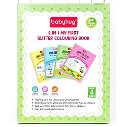 Babyhug 2 in 1 My first Glitter Colouring Books Pack Of 4 - English