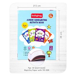 Babyhug Junior Handwriting Activity Books|Learn and Practice|For Toddlers, Nursery, Preschool Children|Pack of 4-ABC,abc,1-20 & Pattern|English|Ideal for Gifting