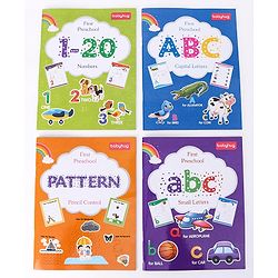 Babyhug Junior Handwriting Activity Books|Learn and Practice|For Toddlers, Nursery, Preschool Children|Pack of 4-ABC,abc,1-20 & Pattern|English|Ideal for Gifting