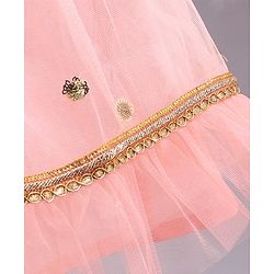 Babyhug Sleeveless Choli & Lehenga with Dupatta - Peach Maroon