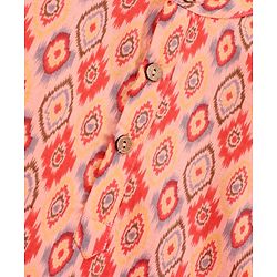 Babyhug Full Sleeves Cotton Block Print Kurta - Orange