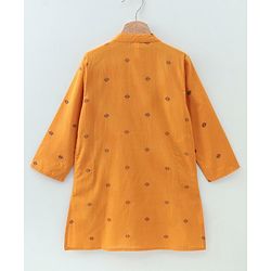 Babyhug Full Sleeve Kurta All Over Printed - Yellow