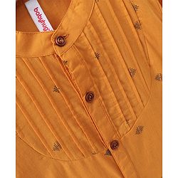 Babyhug Full Sleeve Kurta All Over Printed - Yellow