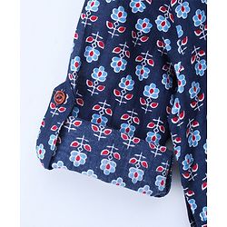 Babyhug Full Sleeve Kurta All Over Printed - Blue