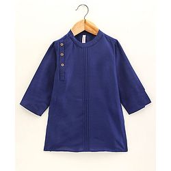 Babyhug Full Sleeves Solid Kurta Pyjama Set - Blue