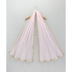 Babyhug Singlet Sleeves Embellished Choli and Flared Shaded Lehenga with Bordered Dupatta - White Orange
