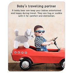 Babyhug Glittery Eyes Husky Dog Plush Toy | Soft, Cuddly Stuffed Animal For Kids | Perfect Birthday & Special Occasion Gift | Ideal Comfort Companion & Nursery Décor | White & Grey | BIS Certified