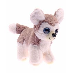 Babyhug Glittery Eyes Husky Dog Plush Toy | Soft, Cuddly Stuffed Animal For Kids | Perfect Birthday & Special Occasion Gift | Ideal Comfort Companion & Nursery Décor | White & Grey | BIS Certified