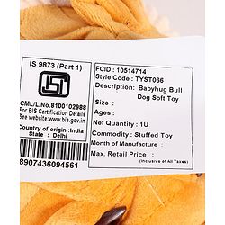 Babyhug Bull Dog Soft Toy Beige - Height 39 cm