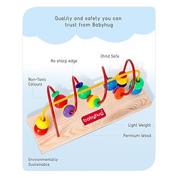 Babyhug Wooden Classic Beads Maze - Multicolour