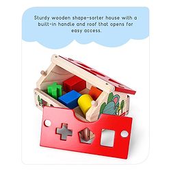 Babyhug Montessori  My First Wooden Stacking Hut Shape Sorter - Multicolour