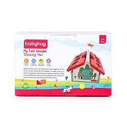 Babyhug Montessori  My First Wooden Stacking Hut Shape Sorter - Multicolour