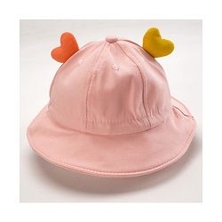 Babyhug Cotton Bucket Hats Embroidered Pink - Diameter 15 cm