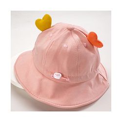 Babyhug Cotton Bucket Hats Embroidered Pink - Diameter 15 cm