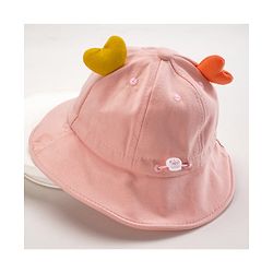 Babyhug Cotton Bucket Hats Embroidered Pink - Diameter 15 cm