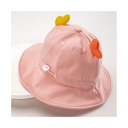 Babyhug Cotton Bucket Hats Embroidered Pink - Diameter 15 cm