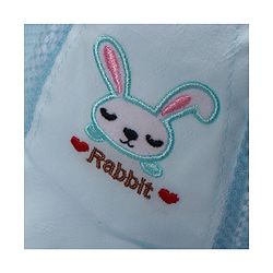 Babyhug Cotton Bucket Hats Rabbit Embroidered Blue - Diameter 16 cm