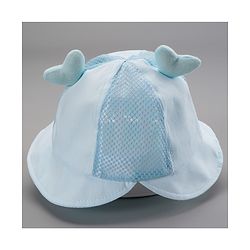 Babyhug Cotton Bucket Hats Rabbit Embroidered Blue - Diameter 16 cm