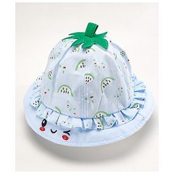 Babyhug Cotton Bucket Hats Watermelon Printed Blue - Diameter 15.5 cm