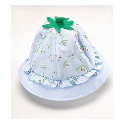 Babyhug Cotton Bucket Hats Watermelon Printed Blue - Diameter 15.5 cm