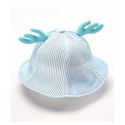 Babyhug Cotton Bucket Hats Embroidered Blue - Diameter 16 cm