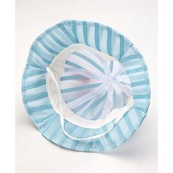 Babyhug Cotton Bucket Hats Rabbit Embroidered Blue - Diameter 16 cm