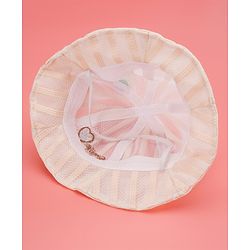 Babyhug Cotton Bucket Hats Rabbit Embroidered Blue - Diameter 16 cm