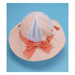 Babyhug Cotton Bucket Hats Fruit Printed Peach - Diameter 17 cm