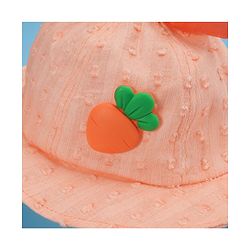 Babyhug Cotton Bucket Hats Embroidered Orange - Diameter 15.5 cm